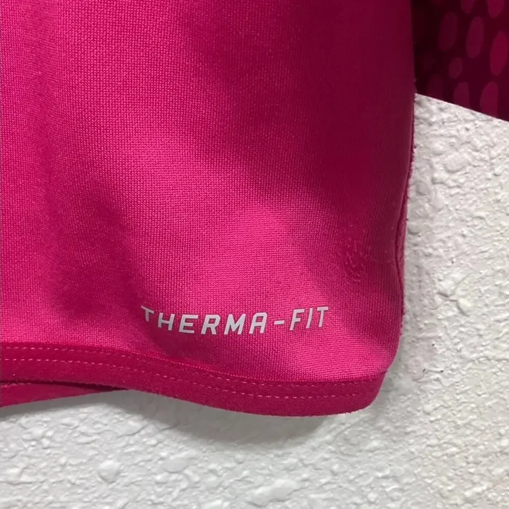 Nike Therma Fit Hoodie Pink Just Do It Pullover Pocket Drawstring Womens Sz L